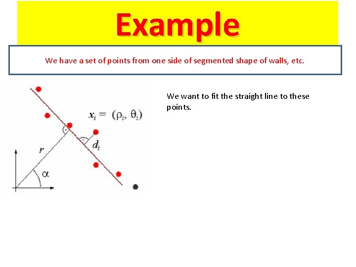 Example We have a set of points from one side of segmented shape of
