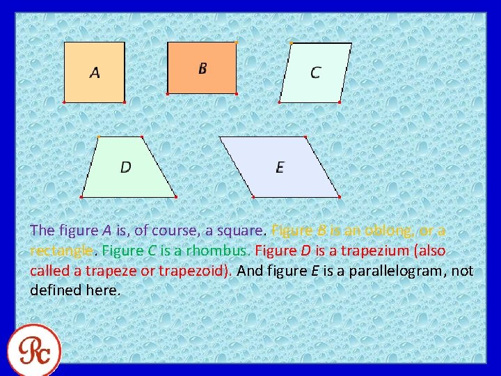 The figure A is, of course, a square. Figure B is an oblong, or