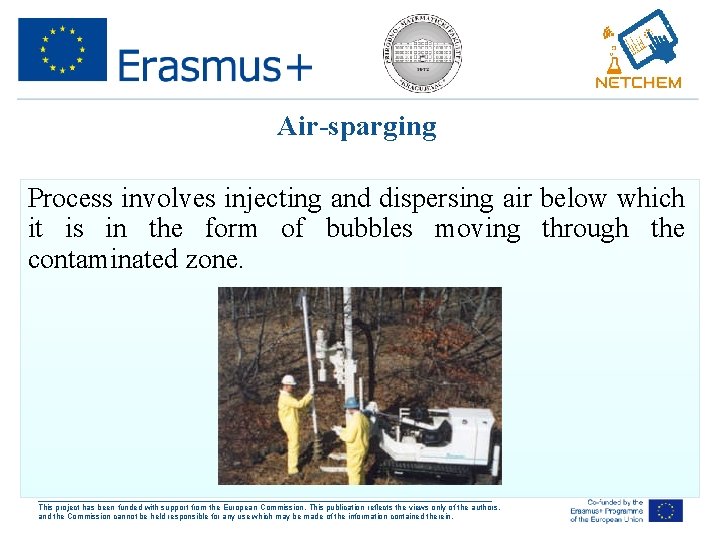 Air-sparging Process involves injecting and dispersing air below which it is in the form