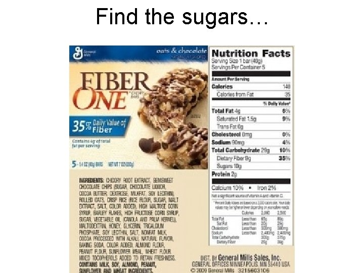 Find the sugars… 