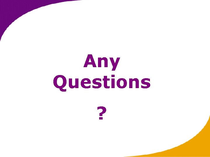 Any Questions ? 