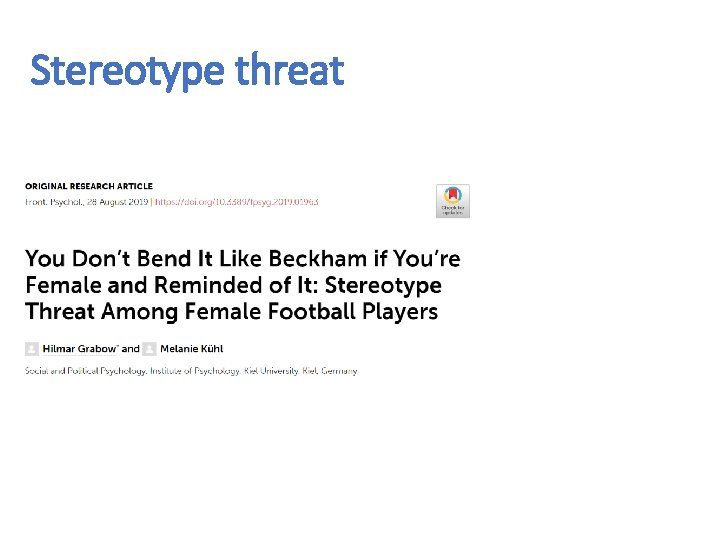 Stereotype threat 