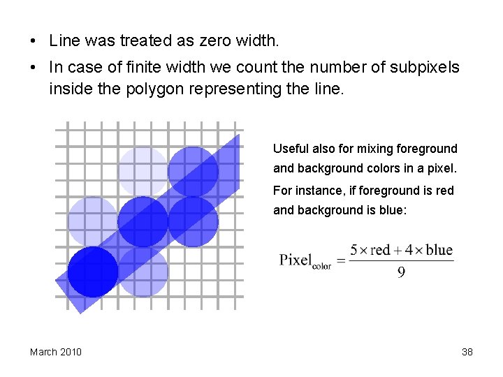  • Line was treated as zero width. • In case of finite width