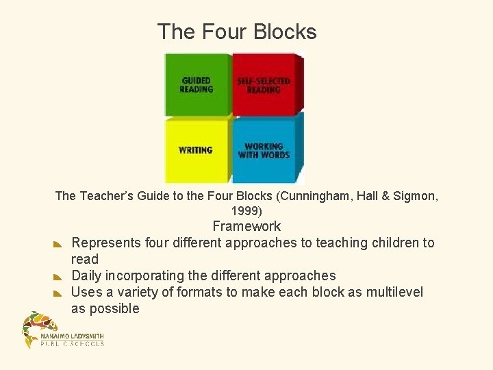 The Four Blocks The Teacher’s Guide to the Four Blocks (Cunningham, Hall & Sigmon, The Four Blocks The Teacher’s Guide to the Four Blocks (Cunningham, Hall & Sigmon,