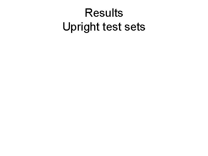 Results Upright test sets 