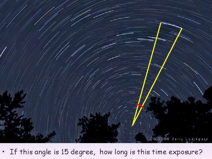  • If this angle is 15 degree, how long is this time exposure?