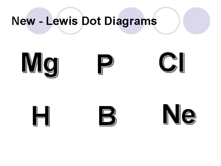 New - Lewis Dot Diagrams Mg P Cl H B Ne 