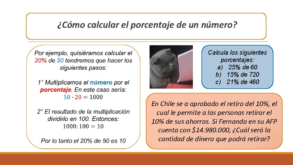 ¿Cómo calcular el porcentaje de un número? Calcula los siguientes porcentajes: a) 25% de