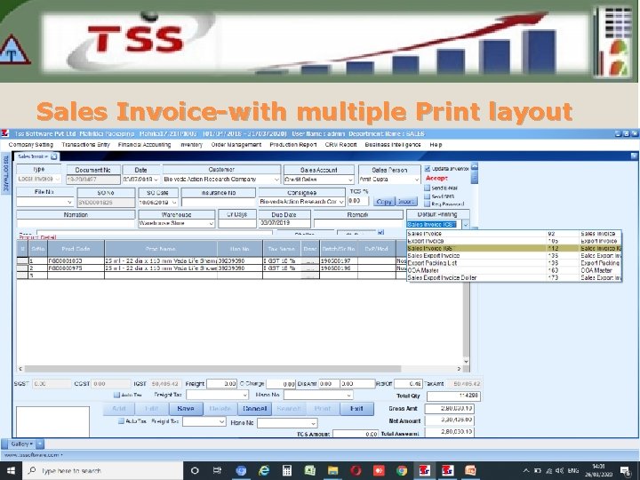 Sales Invoice-with multiple Print layout 