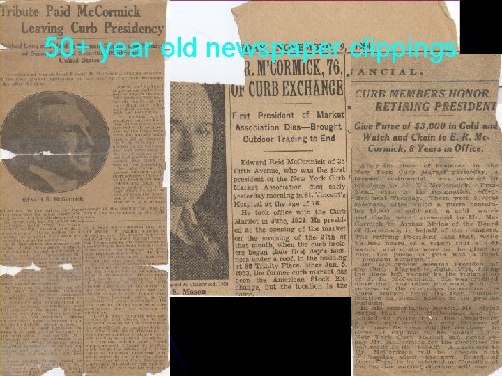 50+ year old newspaper clippings 