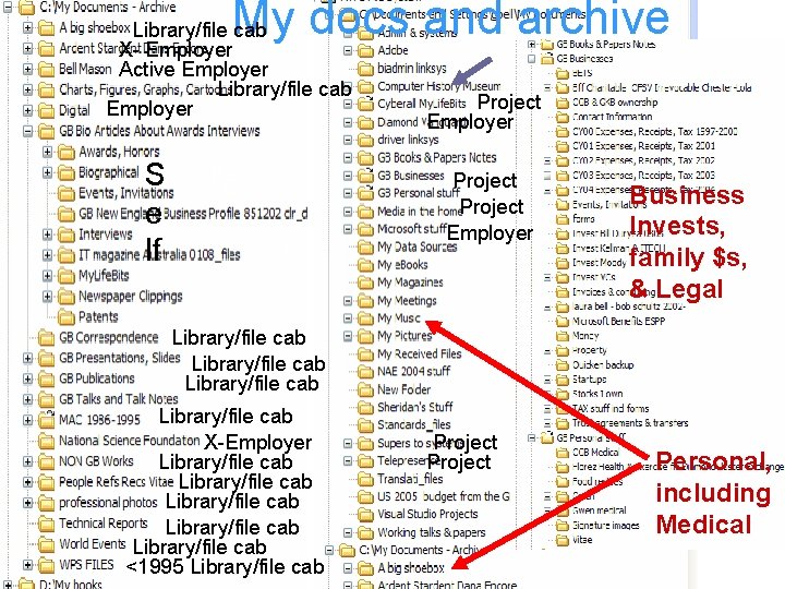 My docs and archive Library/file cab X- Employer Active Employer Library/file cab Employer S