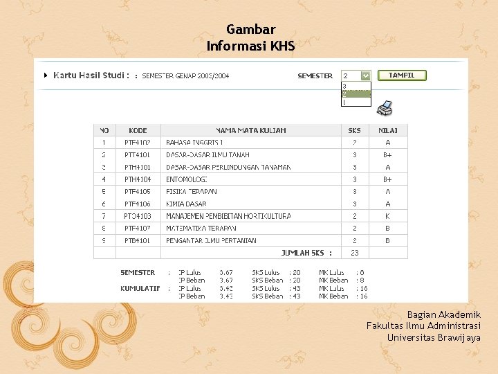 Gambar Informasi KHS Bagian Akademik Fakultas Ilmu Administrasi Universitas Brawijaya 