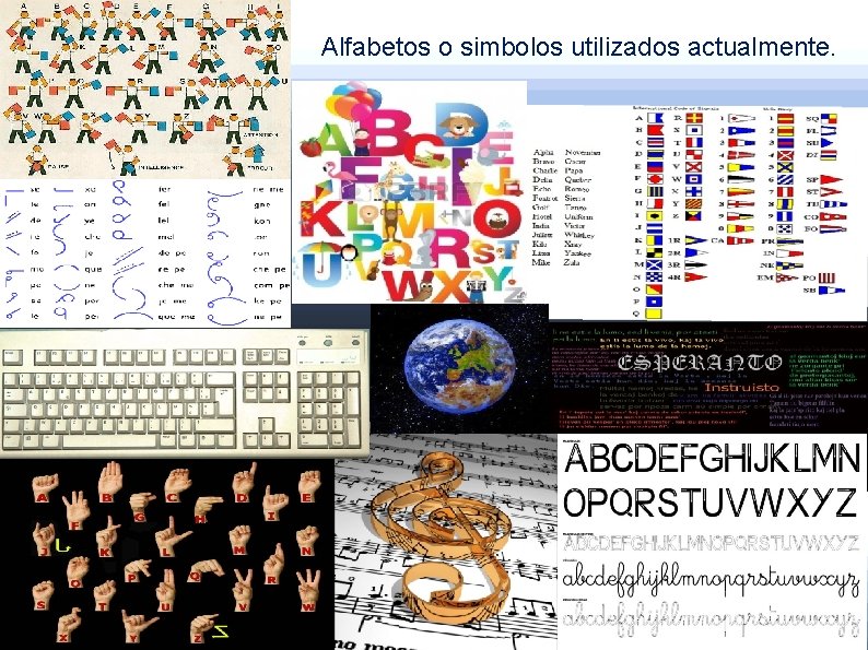 Alfabetos o simbolos utilizados actualmente. 
