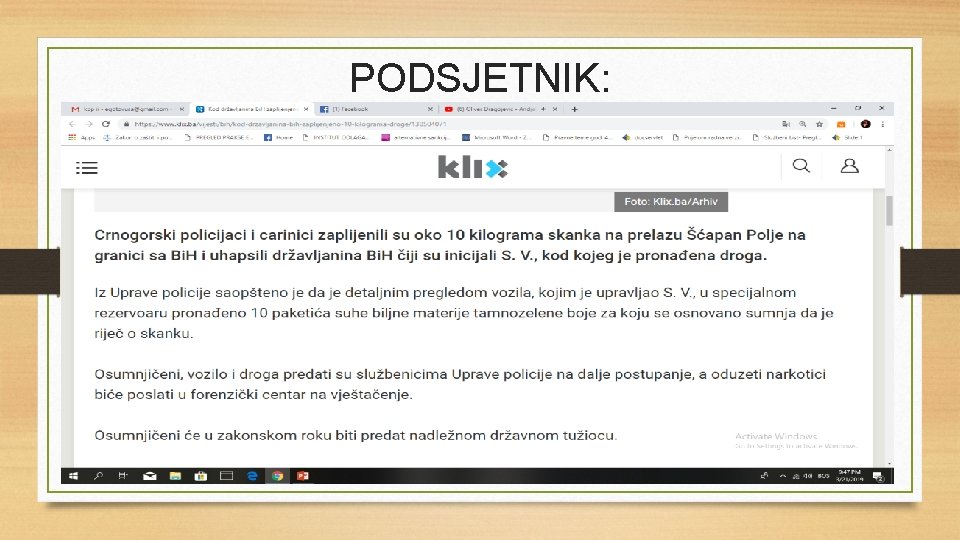 PODSJETNIK: 