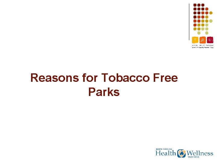 Reasons for Tobacco Free Parks 