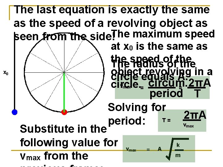 The last equation is exactly the same as the speed of a revolving object