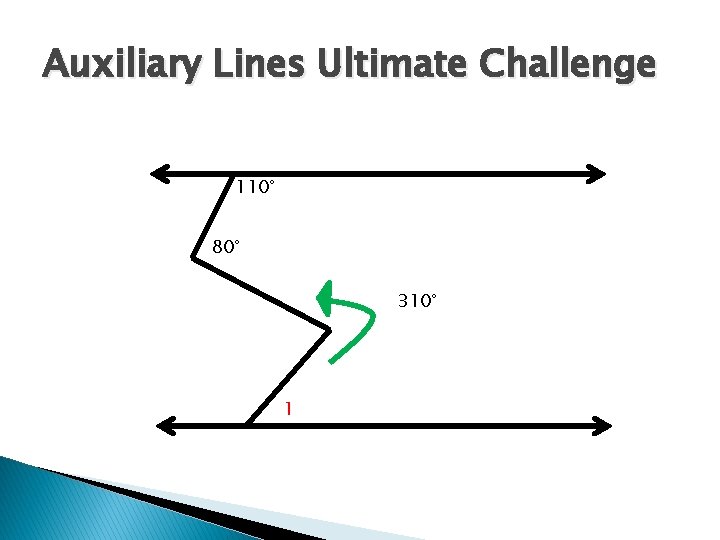 Auxiliary Lines Ultimate Challenge 110° 80° 310° 1 