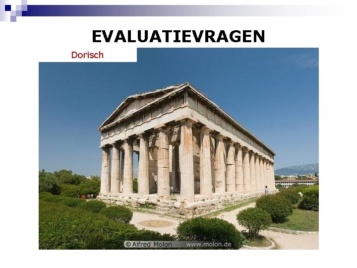 EVALUATIEVRAGEN Dorisch 