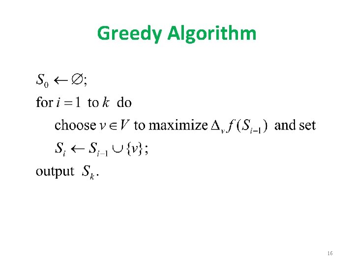 Greedy Algorithm 16 