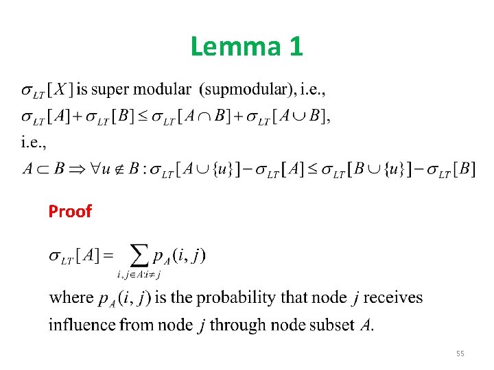 Lemma 1 Proof 55 