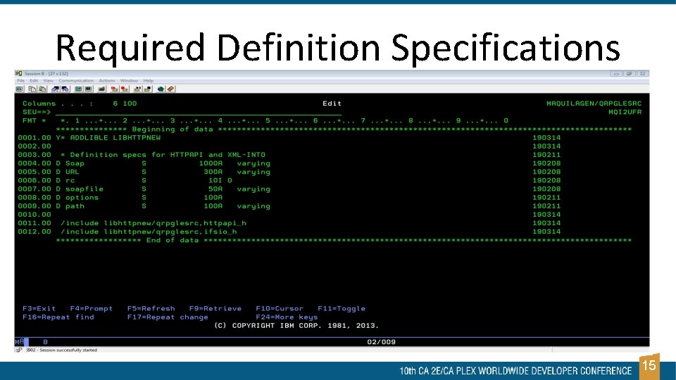 Required Definition Specifications 15 Required Definition Specifications 15
