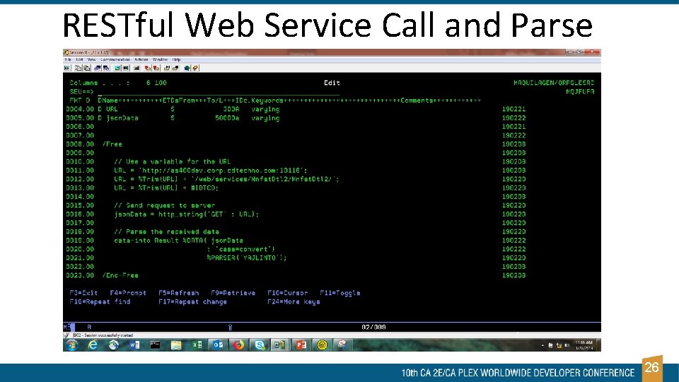 RESTful Web Service Call and Parse 26 RESTful Web Service Call and Parse 26