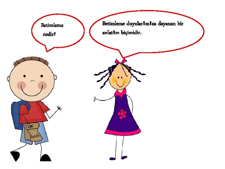 Betimleme nedir? Betimleme duyularımıza dayanan bir anlatım biçimidir. 