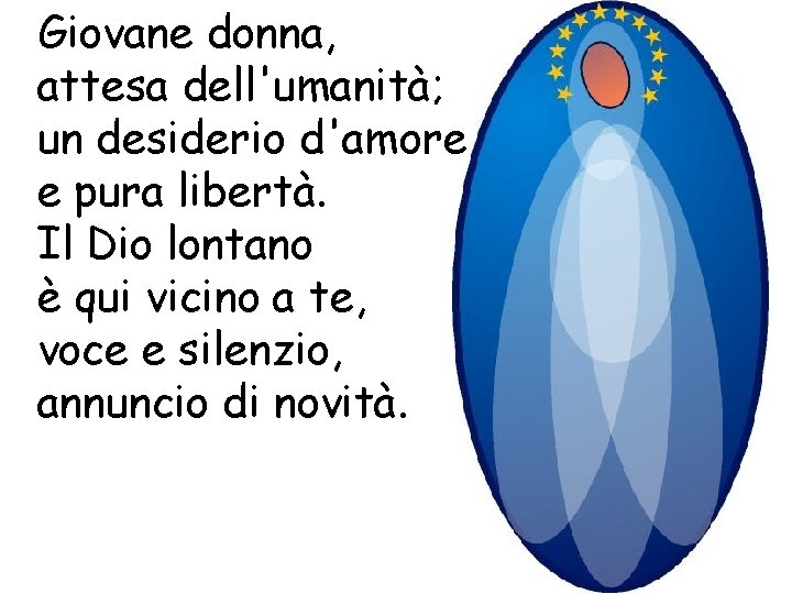 Giovane donna, attesa dell'umanità; un desiderio d'amore e pura libertà. Il Dio lontano è