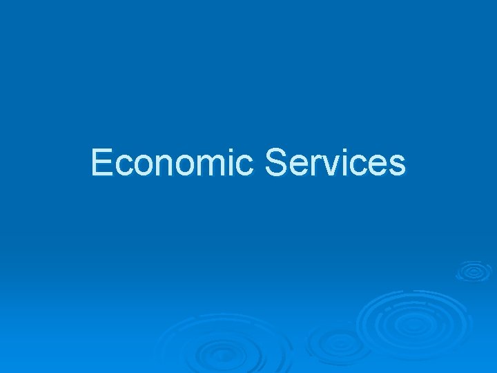 Economic Services 