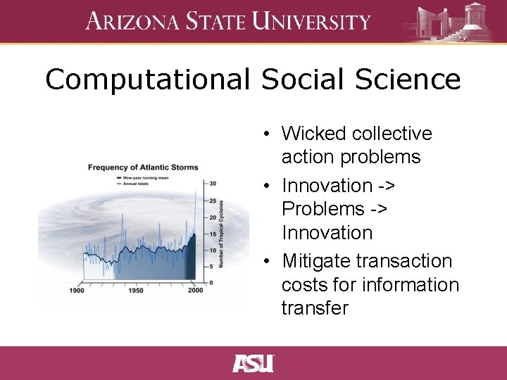 Computational Social Science • Wicked collective action problems • Innovation -> Problems -> Innovation