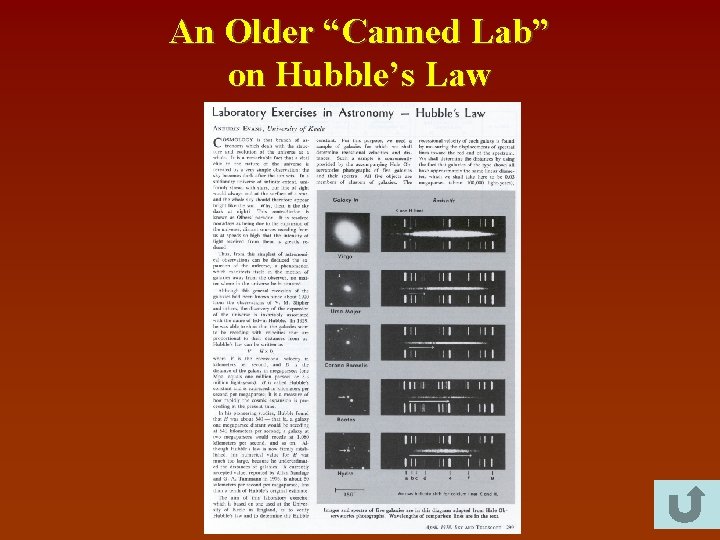 An Older “Canned Lab” on Hubble’s Law 