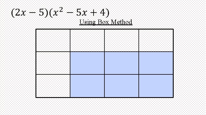 Using Box Method 