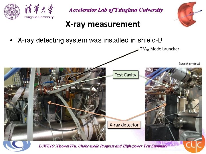 Accelerator Lab of Tsinghua University X-ray measurement • X-ray detecting system was installed in