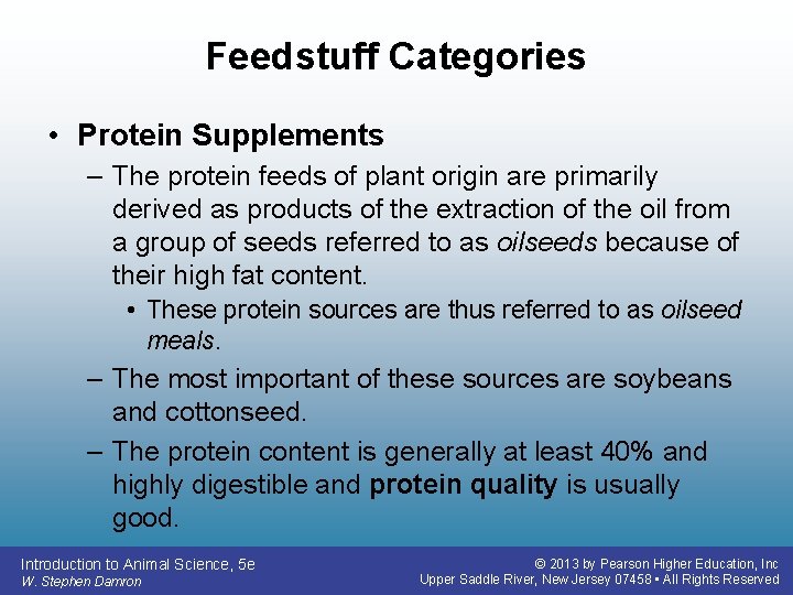 Feedstuff Categories • Protein Supplements – The protein feeds of plant origin are primarily Feedstuff Categories • Protein Supplements – The protein feeds of plant origin are primarily