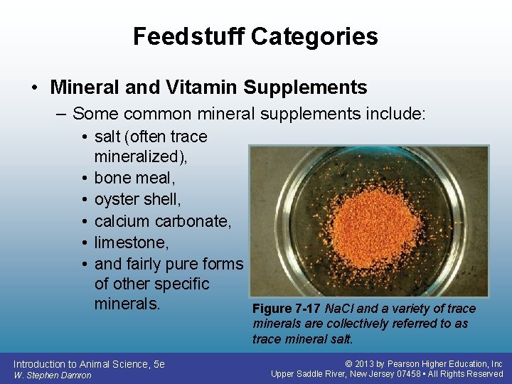Feedstuff Categories • Mineral and Vitamin Supplements – Some common mineral supplements include: • Feedstuff Categories • Mineral and Vitamin Supplements – Some common mineral supplements include: •