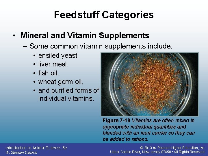 Feedstuff Categories • Mineral and Vitamin Supplements – Some common vitamin supplements include: • Feedstuff Categories • Mineral and Vitamin Supplements – Some common vitamin supplements include: •