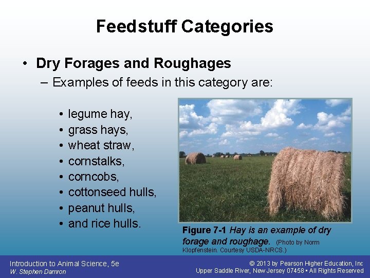 Feedstuff Categories • Dry Forages and Roughages – Examples of feeds in this category Feedstuff Categories • Dry Forages and Roughages – Examples of feeds in this category