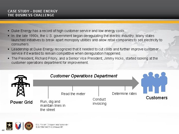 CASE STUDY – DUKE ENERGY THE BUSINESS CHALLENGE Duke Energy has a record of