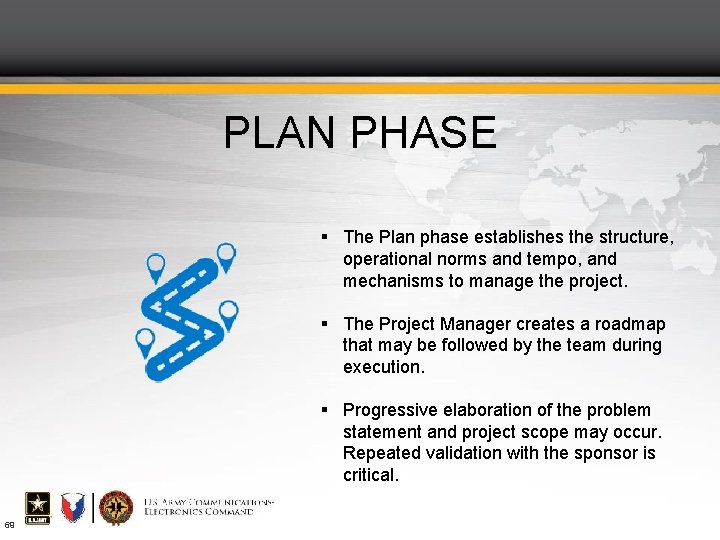 PLAN PHASE The Plan phase establishes the structure, operational norms and tempo, and mechanisms