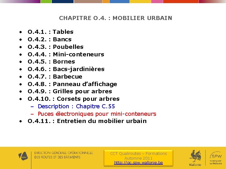 CHAPITRE O. 4. : MOBILIER URBAIN • • • O. 4. 1. : Tables