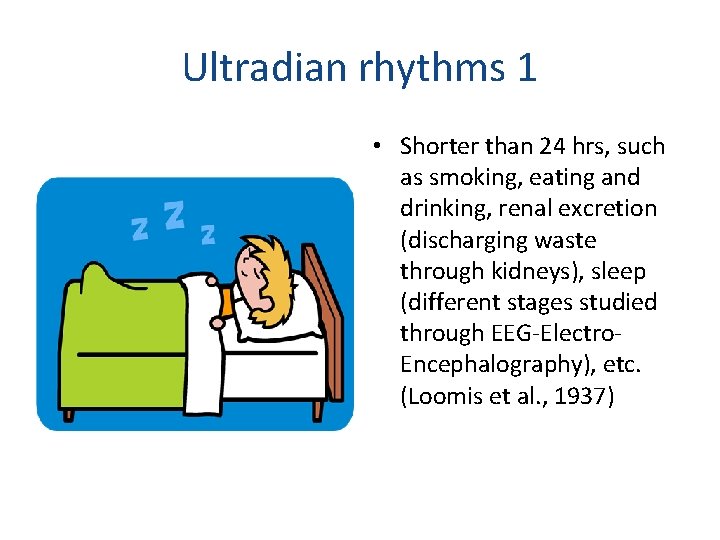 Ultradian rhythms 1 • Shorter than 24 hrs, such as smoking, eating and drinking,