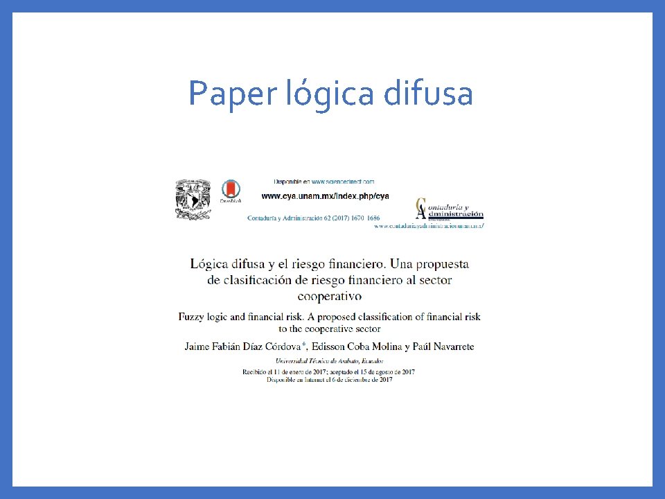 Paper lógica difusa 