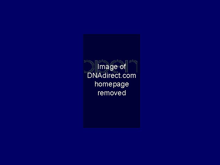 Image of DNAdirect. com homepage removed 