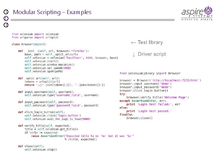 Modular Scripting – Examples 