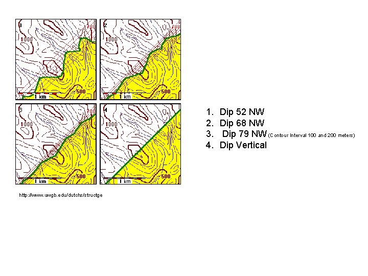 1. 2. 3. 4. http: //www. uwgb. edu/dutchs/structge Dip 52 NW Dip 68 NW