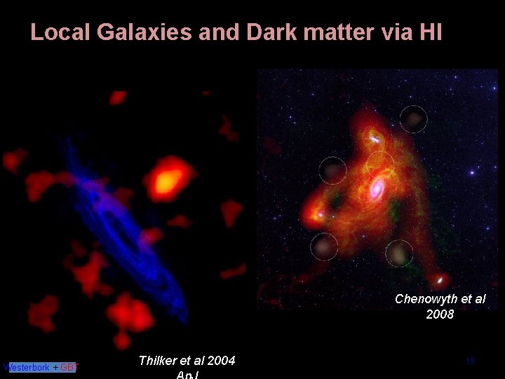Local Galaxies and Dark matter via HI Chenowyth et al 2008 Westerbork + GBT