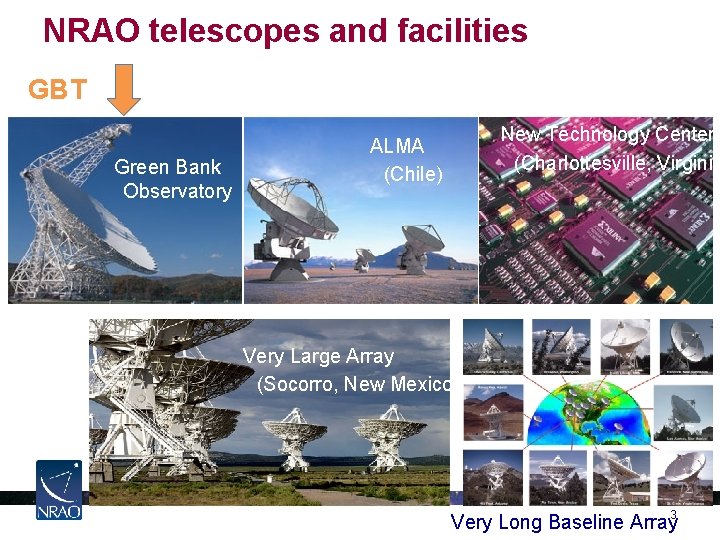 NRAO telescopes and facilities GBT Green Bank Observatory New Technology Center (Charlottesville, Virginia ALMA