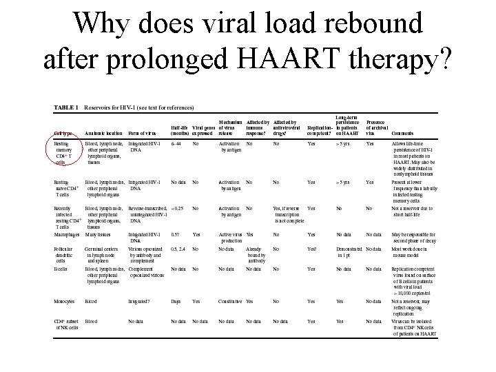 Why does viral load rebound after prolonged HAART therapy? 