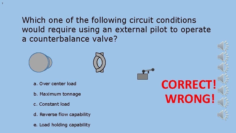 7 Which one of the following circuit conditions would require using an external pilot