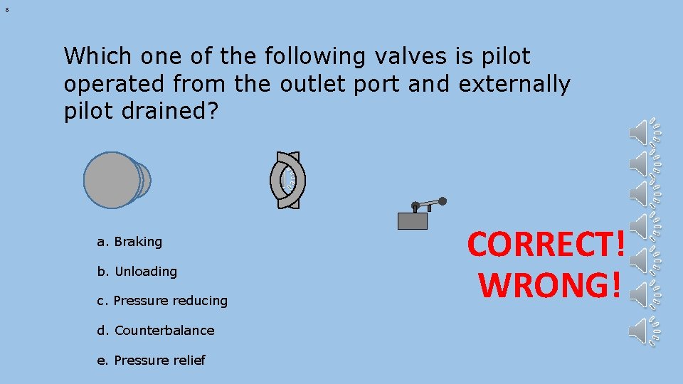 8 Which one of the following valves is pilot operated from the outlet port